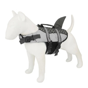 Shark-print swim vest life jacket for dogs