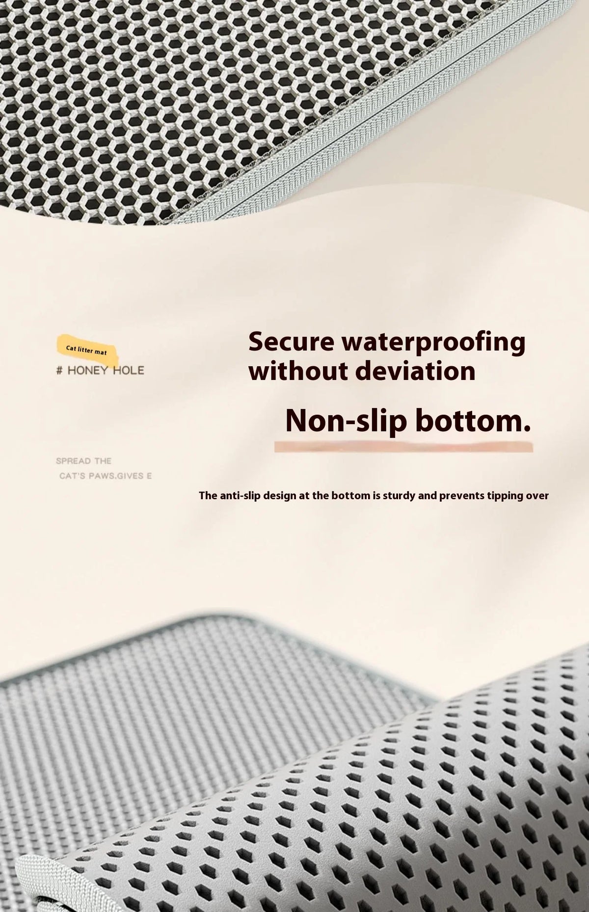 Waterproof 2-layer litter trapping mat for cats