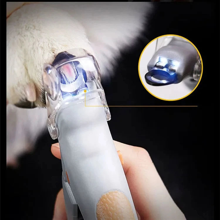 LED nail clippers for trimming dog and cat claws