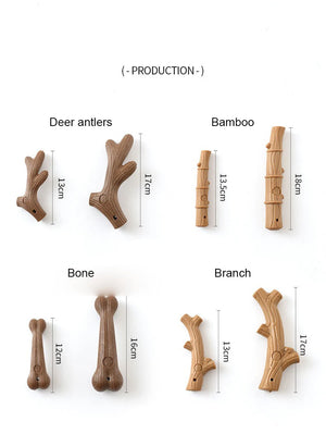Bamboo dental chew toy for dogs to support teeth cleaning
