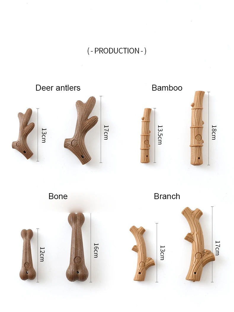 Bamboo dental chew toy for dogs to support teeth cleaning