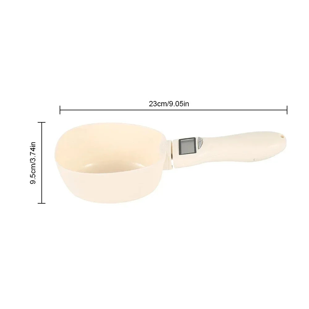 Digital food measuring scoop scale with LED display for pet food