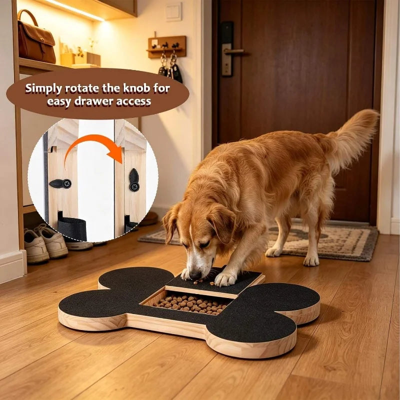 Wooden cat scratching board with built-in treat box