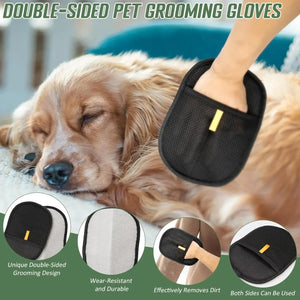 Pet hair removal grooming gloves for dogs and cats