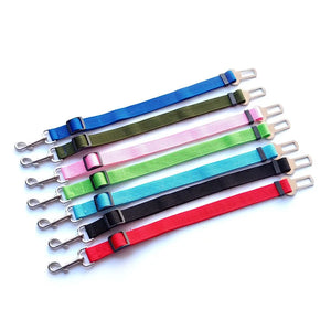 Adjustable car seat belt safety clip for dogs and cats