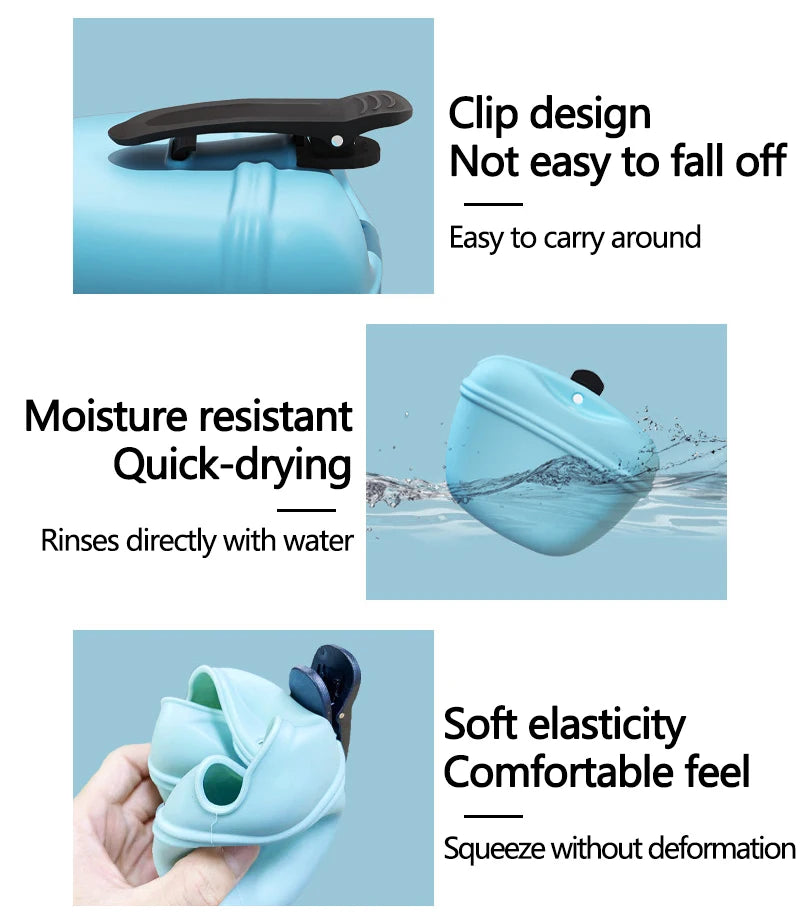 Silicone treat waist bag for outdoor dog training