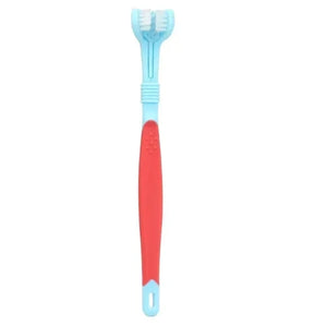 3-sided plastic toothbrush for dog and cat dental care
