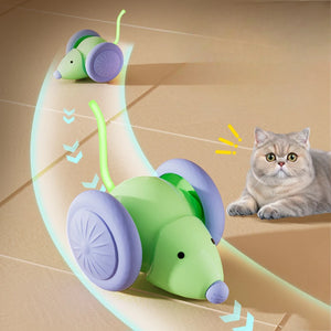 Rechargeable electric mouse toy with obstacle avoidance for cats