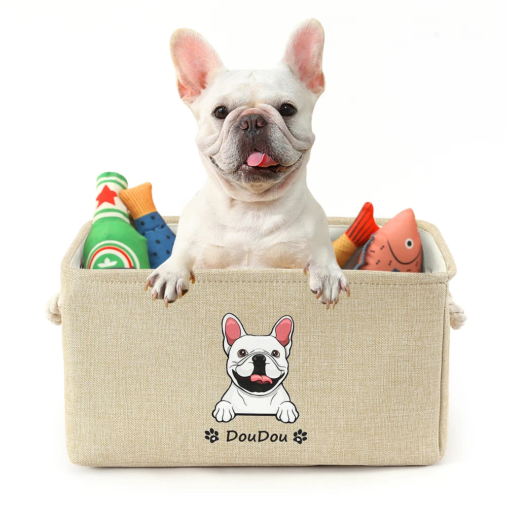Pet Toy Storage Basket — Collapsible Organizer