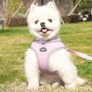 Adjustable reflective step-in vest harness for dogs and cats