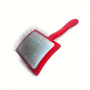 Extra-long pin slicker brush for thick or curly dog and cat coats