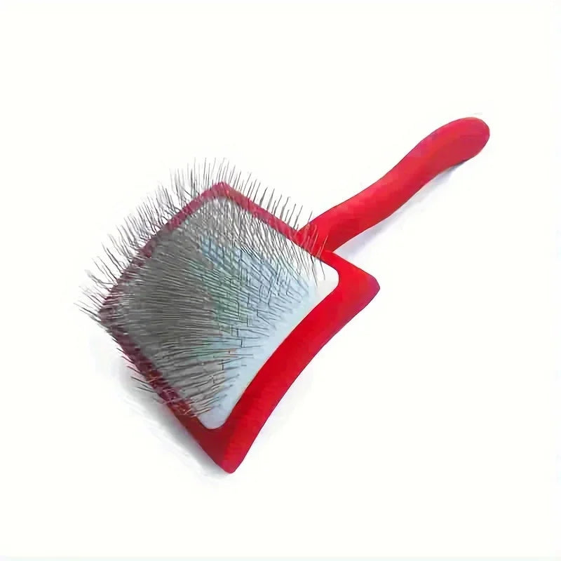 Extra-long pin slicker brush for thick or curly dog and cat coats