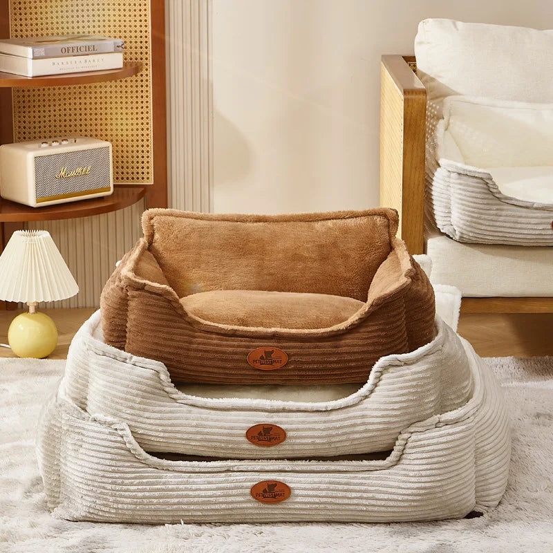 Washable corduroy pet sofa bed for small to medium dogs and cats