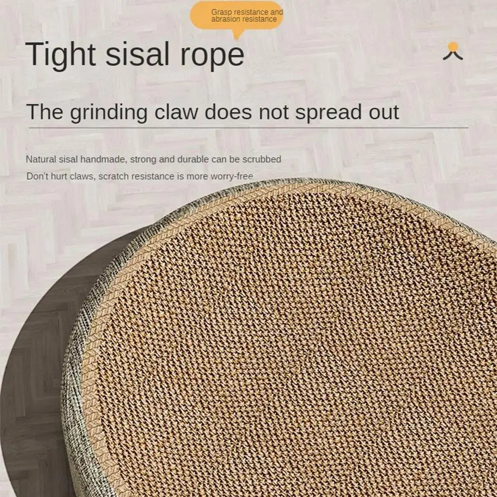 Oval sisal scratcher bed and lounger for indoor cats