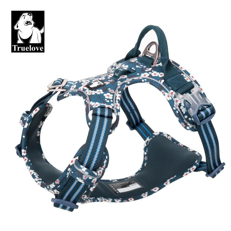 Truelove Floral Dog Harness — Reflective Cotton Vest