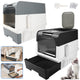 Large hooded cat litter box with odor control and scoop