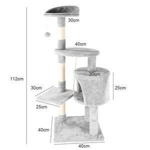 Cat tree condo with scratching post and cosy perches