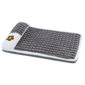 Corduroy sofa-style dog bed with removable washable cover