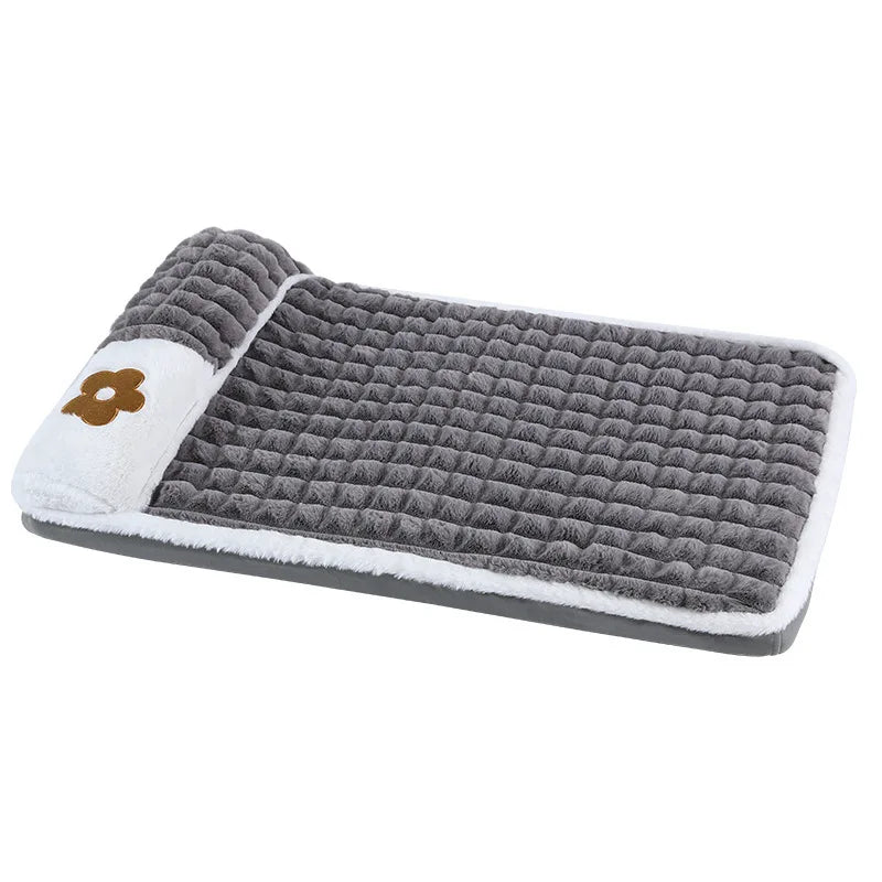 Corduroy sofa-style dog bed with removable washable cover