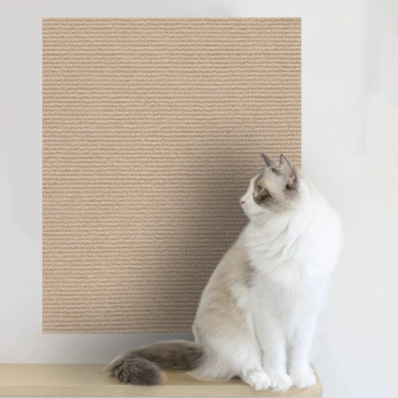 Compact self-adhesive scratch pad to protect furniture from cats