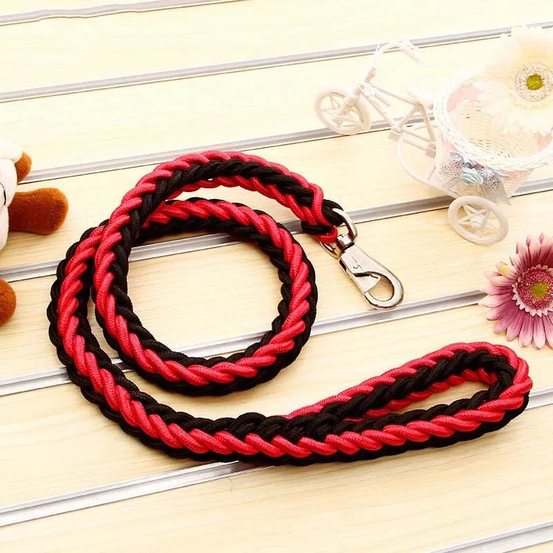 Braided nylon rope leash for medium to large dogs