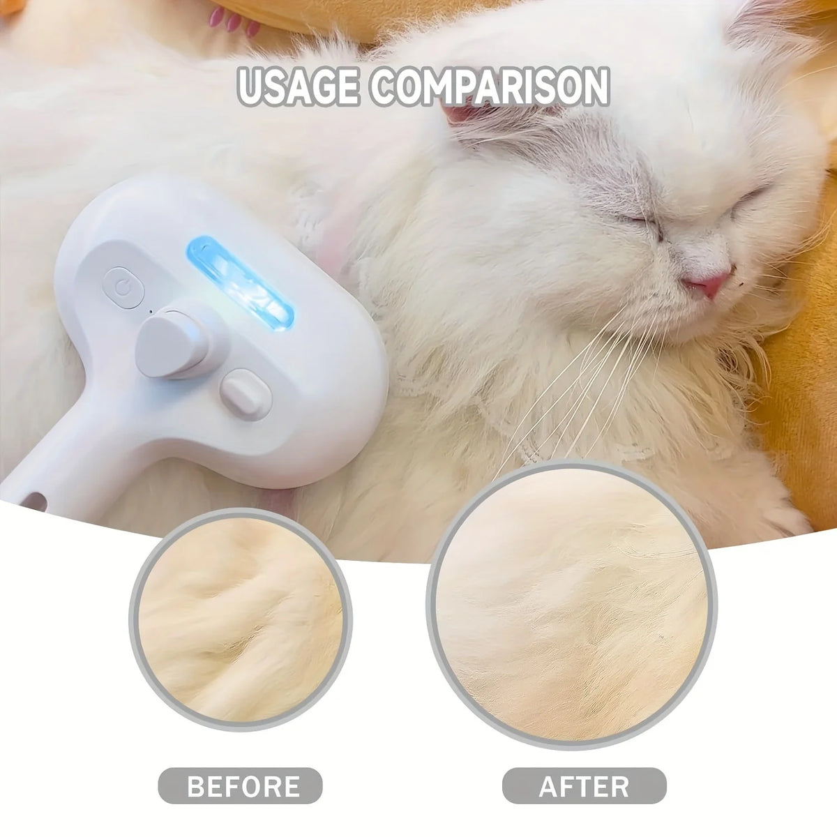 Spray mist dematting grooming comb for dogs and cats