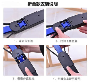 Foldable long-handle poop scooper for outdoor dog cleanup