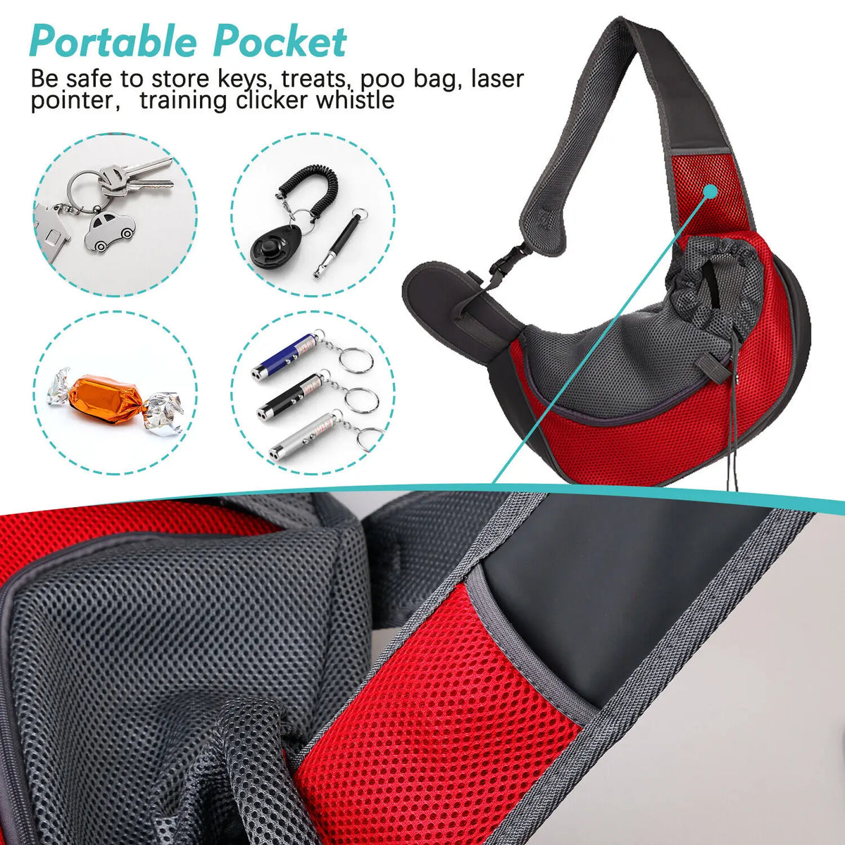 Mesh oxford sling carrier bag for small dogs
