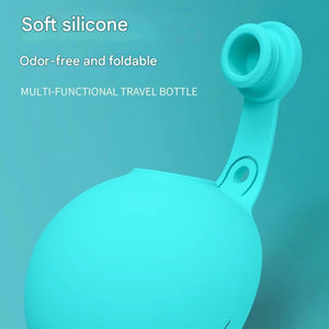 Stainless steel dog water bottle with built-in silicone bowl