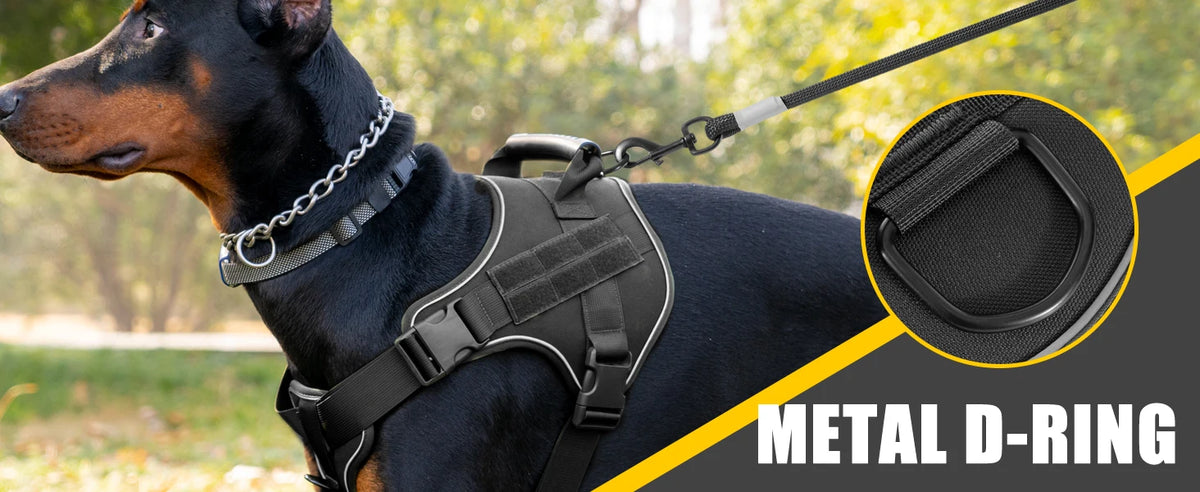Reflective tactical-style training vest harness for dogs