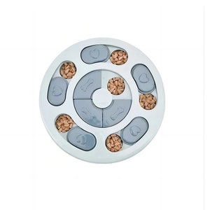 Interactive slow feeder food dispenser toy for dogs