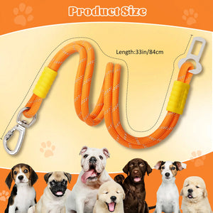 Reflective nylon car seatbelt restraint for dogs