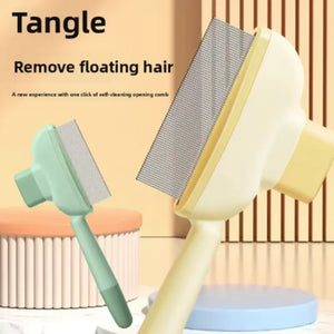 Stainless steel grooming comb for removing loose hair from dogs and cats