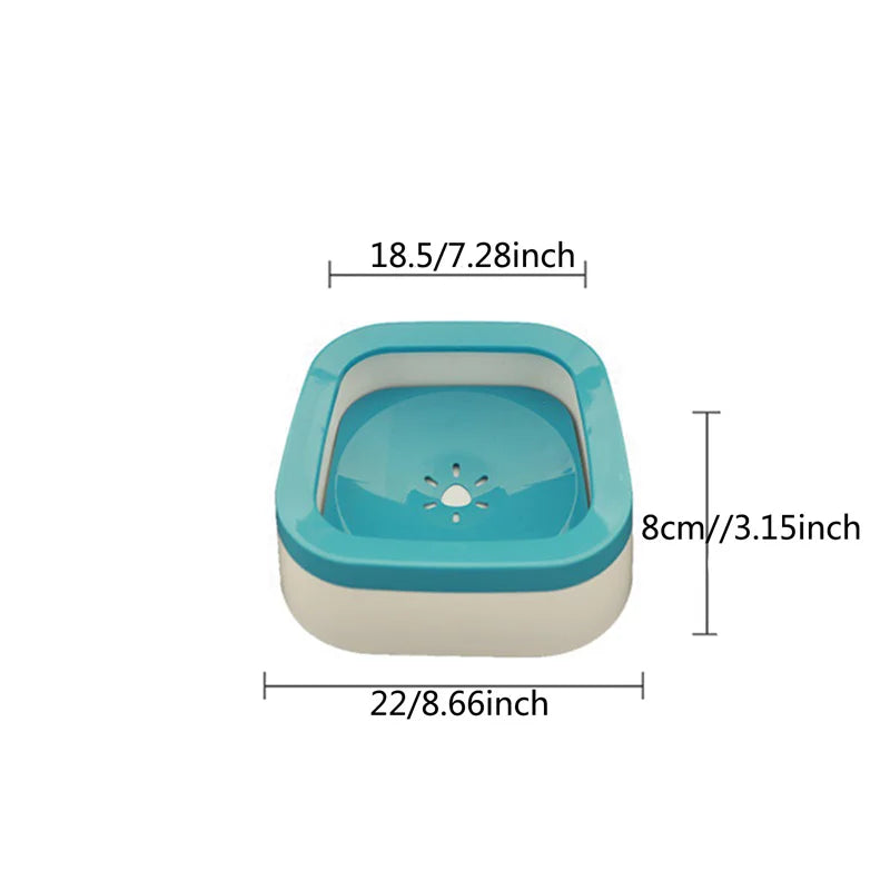 Anti-splash 1L plastic water bowl for dogs and cats