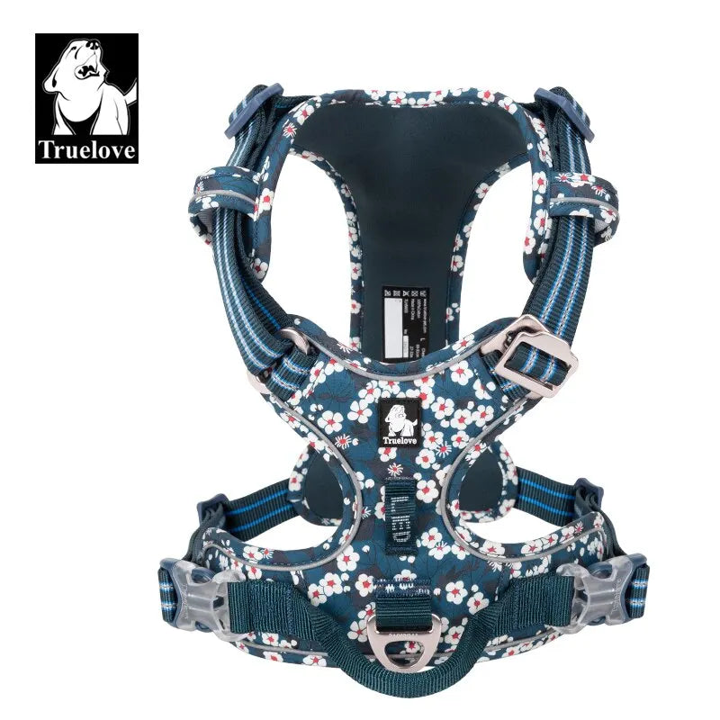 Truelove Floral Dog Harness — Reflective Cotton Vest