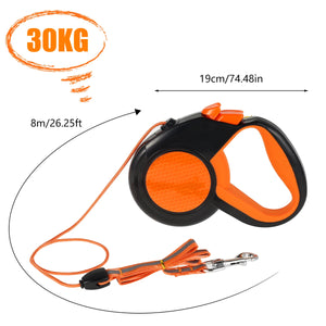 Hands-free reflective dog leash with adjustable waist belt