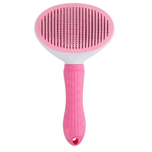 Self-cleaning hair removal grooming brush for dogs and cats