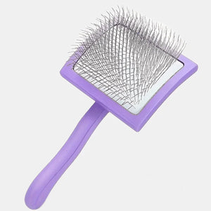 Extra-long pin slicker brush for thick or curly dog and cat coats