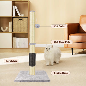 Tall cat scratching post and climbing tower for indoor cats