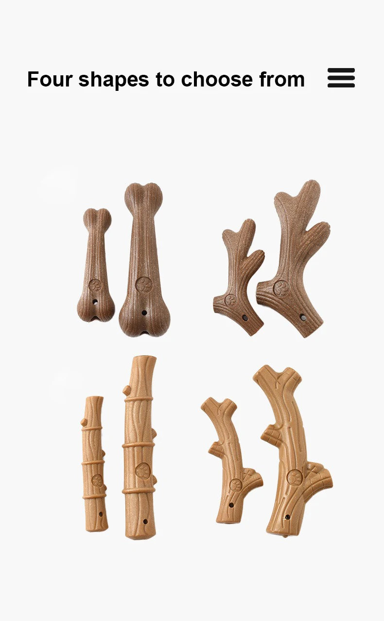 Bamboo dental chew toy for dogs to support teeth cleaning