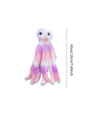 Bite-resistant plush octopus toy for cats