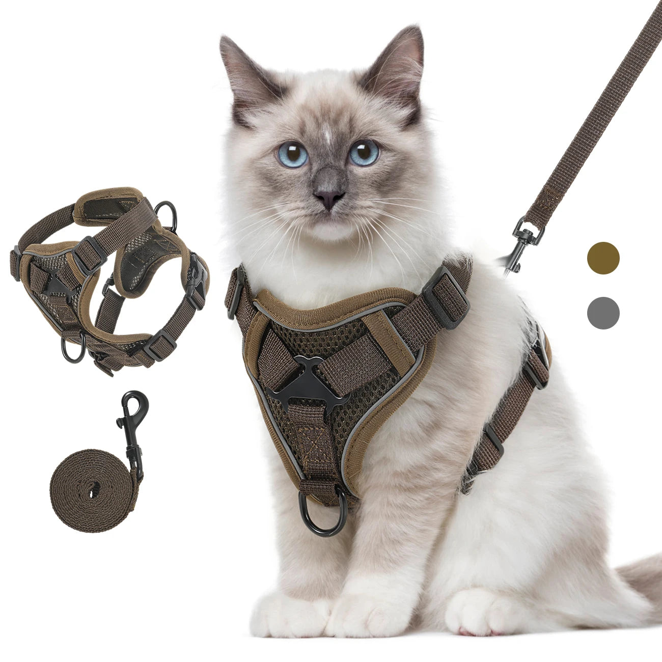 VavoPaw Cat Harness & Leash Set, Reflective, Breathable