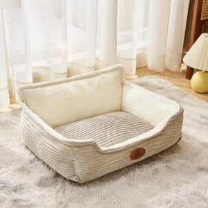 Washable corduroy pet sofa bed for small to medium dogs and cats