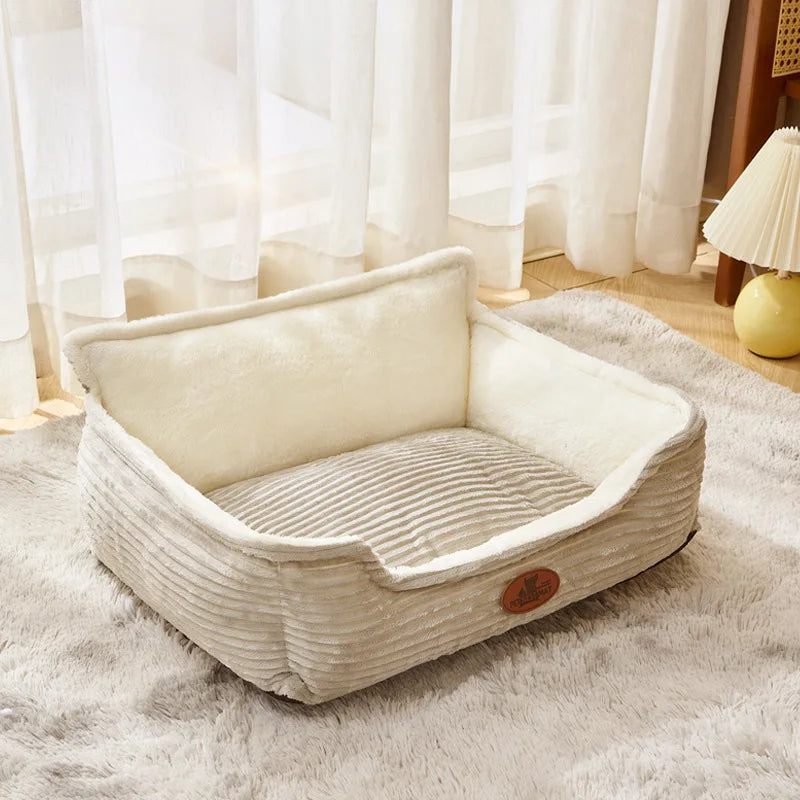 Washable corduroy pet sofa bed for small to medium dogs and cats