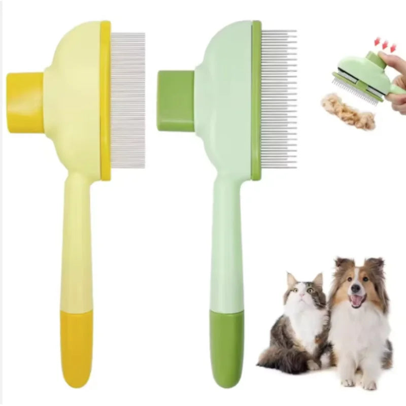 Stainless steel grooming comb for removing loose hair from dogs and cats