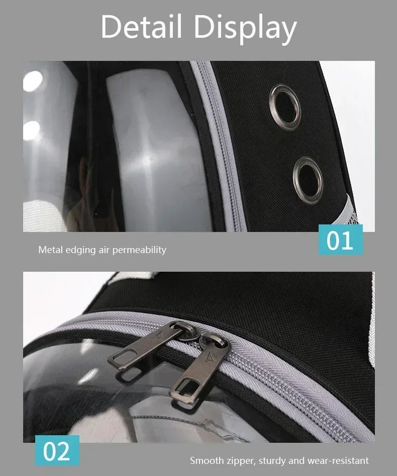 Transparent bubble backpack pet carrier for cats and small dogs