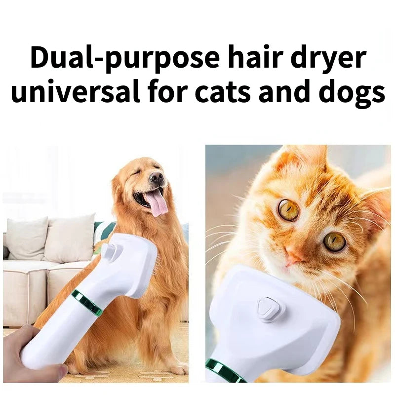 Electric 2-in-1 hair dryer and grooming comb for dogs and cats