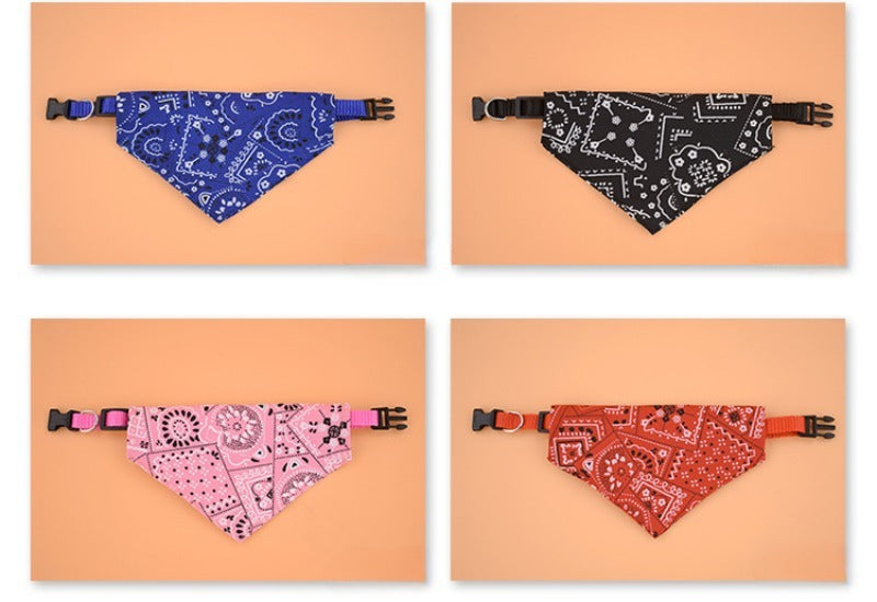 Adjustable triangle bandana scarf collar for dogs and cats