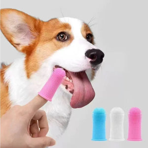 3-sided plastic toothbrush for dog and cat dental care