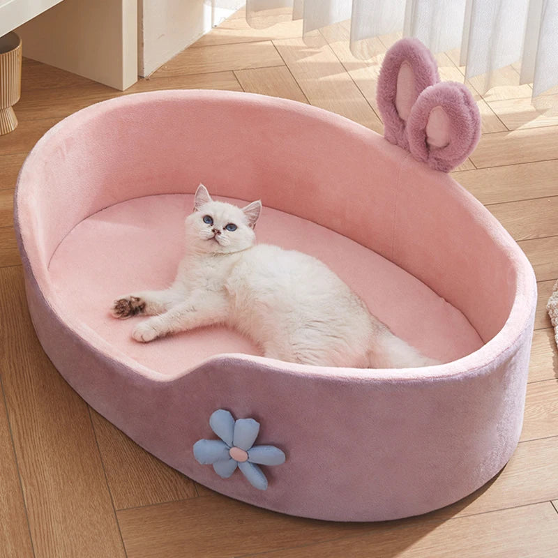 Detachable washable pet bed for dogs and cats, soft and warm for all seasons